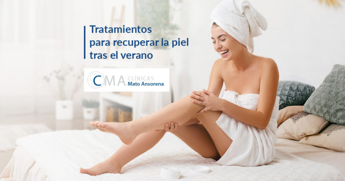 MATOANSORENA-BLOG-17SEPT Tras el fin de las vacaciones, nos han llegado a las clínicas muchos casos de pacientes preocupados por el estado de su piel, pues han notado un aumento inusual de arrugas, manchas, deshidratación… A continuación, os contamos cuáles son los tratamientos de medicina estética para recuperar la piel tras el verano.